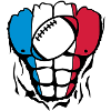 France flag rugby2 body muscle