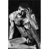 Naked man with mustache