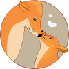 Animal Fox Love Familie Mor Barn Far