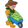 Gardener with wheelbarrow