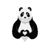 Geste de la main Panda Heart - Illustration d’amour