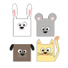 Dog cat mouse bunny