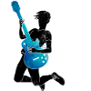 Musicien Blue Black Guitar