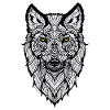 Wolf with yellow eyes