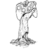 Black and white zombie gamer