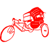 Rickshaw in red