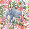 Éléphant dans la jungle fleur