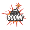 Boom! Bomb explosion kids cartoon