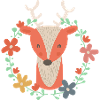 Zuckersüßer Hirsch mit Blumenranke