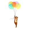 Loutre volant avec des ballons