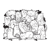 Doodle de chat mignon