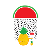 Ananas, pastèque, pluie
