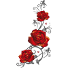 Tendril with red roses and leaves