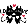LOVE cats & red hearts