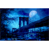 Brooklyn Bridge New York Art bleu