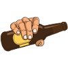 Hand with brown bottle of beer