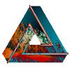 Penrose triangel optisk illusion färgad mönstrad