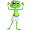 Fitness cartoon frog