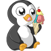 Summer cartoon penguin