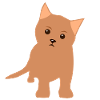Brown Kitten Flat Design