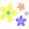 bunte Blumen Hippie retro