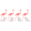 Flamingos on zebra stripes