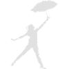 Parapluie femme silhouette dansant blanc