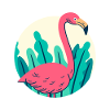 Conception de flamant rose rétro