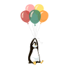 Pinguin Mit Luftballons