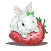 Sweet hare on strawberry