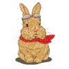 Lapin doux avec écharpe