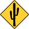 Cactus traffic sign stop