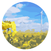 field with windmill