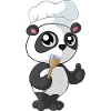 Cooking cartoon panda