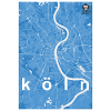Cologne hipster city map blue
