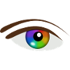 Oeil avec arc-en-ciel