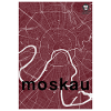 Moscow hipster city map red