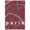 Paris hipster city map red