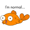 Funny goldfish cartoon art fish gift idea