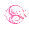 Elephant cute pink