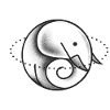 Elephant cute circle gray