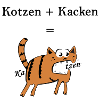Kotzen+Kacken=Katzen. Lustige Geschenkidee