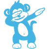Blue Monkey Mascot - Playful Design