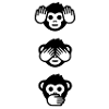 Three Wise Monkeys Motif