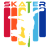 Skater Kids Rainbow Silhouette