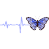 Heartbeat butterfly blue gift