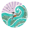 Surfer fille violet