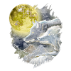 Phantasie Wolf Wölfe mit Mond