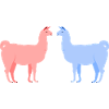Lama alpaga amoureux
