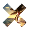 Summer, palm tree, beach - cross